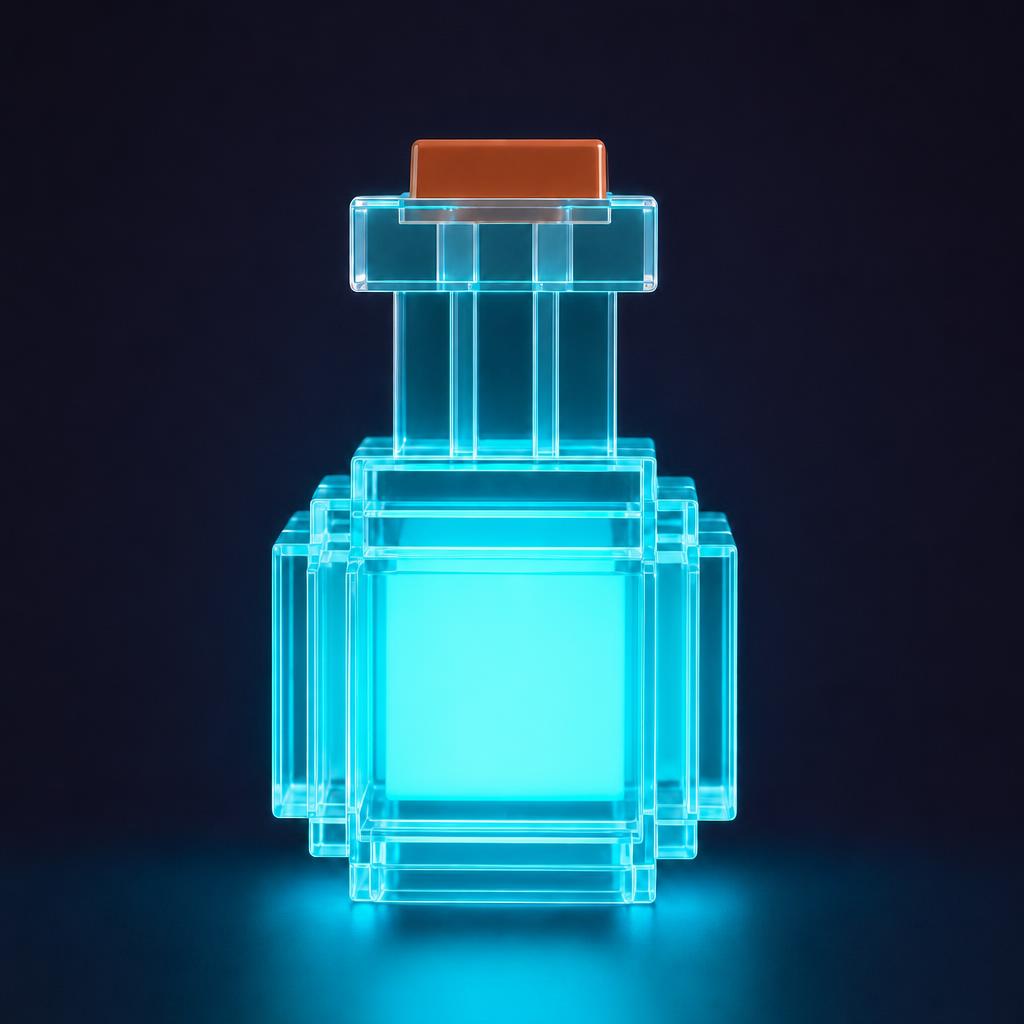 Pixel Potion en color Cian